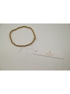 NWT Josslyn Boho Colorful Ball Beaded Stretch Bracelet Gold Tone Brown Beads